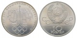 Russland, 10 Rubel 1977 Olympische Spiele, Ag