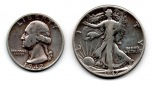 USA  Half/Quarter Dollar  1942  FM-Frankfurt  Feingewicht: 11,...