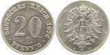 8304 Kaiserreich 20 Pfennig Silber 1876 A