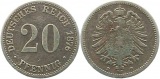 8305 Kaiserreich 20 Pfennig Silber 1876 B
