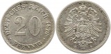 8307 Kaiserreich 20 Pfennig Silber 1876 F