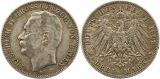 8380 Kaiserreich Baden 3 Mark 1908