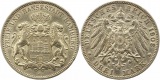 8404 Kaiserreich Hamburg  3 Mark 1908