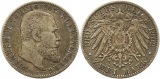 8458 Kaiserreich Württemberg 2 Mark 1902