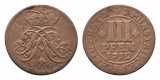 Münster, Cu 3 Pfennig 1712