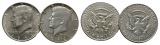 USA, 1/2 Dollar 1964/1968 (2 Münzen)