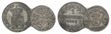 Altdeutschland, 2 Kleinmünzen 1870/1754