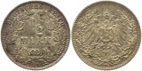 8722 Kaiserreich 1/2 Mark 1914 D