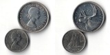 Kanada  10 Cents/25 Cents 1977/1962  FM-Frankfurt  Feingewicht...