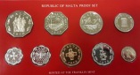 Republik of Malta Proof Set 1976,  2 Mils - 50 Cents  FM-Frank...