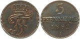 8864 Mecklenburg Schwerin 3 Pfennig 1861