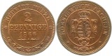 8872 Sachsen 2 Pfennig 1866
