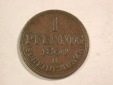 B25 Hannover 1 Pfennig 1860 in ss+ Originalbilder