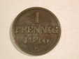 B25 Hannover 1 Pfennig 1846 in ss+  Originalbilder