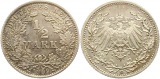 9129 Kaiserreich  1/2 Mark  1909 G vz