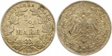 9130 Kaiserreich  1/2 Mark  1909 J