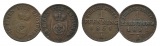 Lippe, 2 Kleinmünzen 1851