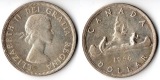 Kanada  1 Dollar  1956 FM-Frankfurt Feingewicht: 18,66g Silber...