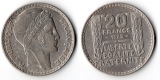Frankreich  20 Francs  1933  FM-Frankfurt  Feingewicht: 13,6g ...