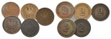 Kaiserreich, 5 Kleinmünzen (1874/1873)