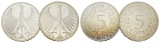 BRD, 5 Mark 1974 (2 Münzen J+G)
