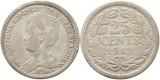 9674 Niederlande 25 Cent Silber 1919