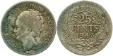 9677 Niederlande 25 Cent Silber 1943