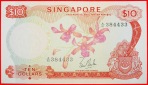 √ UNKOMMENTYP: SINGAPUR ★ 10 DOLLARS (1967) uKFR KNACKIG!