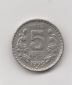 5 Rupees Indien 1999 mit Punkt unter der Jahreszahl (I403)