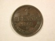 C07 Hannover 1 Pfennig  1863 in ss+  Originalbilder