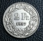 2 Franken Schweiz 1937 B Helvetia Silber seltener Jahrgang XXL...
