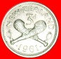 + WAFFE (1955-1965): NEUSEELAND ★ 3 PENCE 1961 GEKLEIDETE K...