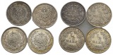 Kaiserreich, 1/2 Mark, J.16 (4 Kleinmünzen 1919/1918/1917/1914)