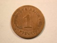 D11  KR  1 Pfennig  1875 F in schön, geputzt Originalbilder