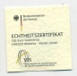 Zertifikat Original für 100 Euro Goldmünze 2014 Kloster Lors...