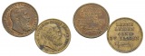 Preußen,2 Medaillen o.J.; Bronze; 3,70 g / 3,89; Ø 22,2 / 21...