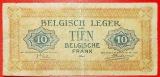 * BESETZUNG DEUTSCHLANDS: BELGIEN ★ 10 FRANKEN 1946 SELTEN! ...