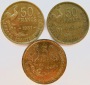 Frankreich 3 x 50 Francs, 1951, 1952, 1953