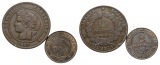 Frankreich; 2 Kleinmünzen 1897 / 1882