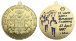 Hamburg; Medaille 1997; Messing vergoldet, tragbar; 47,09 g, ...