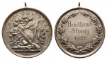 Heidland-Strang, Schützenmedaille 1927; Bronze versilbert, tr...