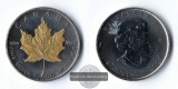 Kanada,  5 Dollar  2011   Maple Leaf mit Teilvergoldung  FM-Fr...