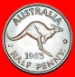 * KÄNGURU RECHT: AUSTRALIEN ★ 1/2 PENNY 1963 PERTH! OHNE VO...