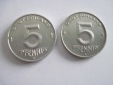 2 x 5 Pfennig DDR 1952 + 1953 E in vorzüglicher Erhaltung, se...