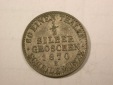 G11  Preussen  1/2 Silbergroschen 1870 B in ss    Originalbilder