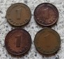 BRD 1 Pfennig 1949 D, F, G und J