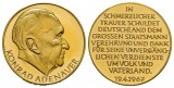 25 mm / 12,6 g Feingold. Konrad Adenauer Kopf / 11zeiler