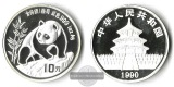China,  10 Yuan  1990  Panda   FM-Frankfurt  Feinsilber: 31,1g