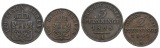Altdeutschland; 2 Kleinmünzen 1865 - 1867