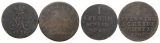 Altdeutschland; 2 Kleinmünzen 1830/1706